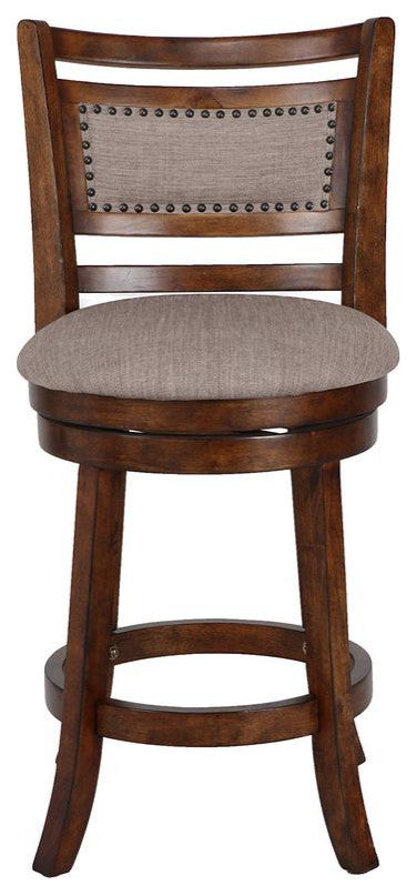 Aberdeen Brown Solid Wood Swivel Counter Stool (Set of 2)