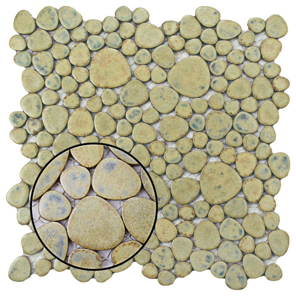 Pebble Green Moss Porcelain Floor and Wall Tile