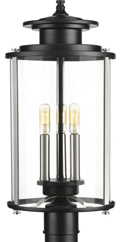 Squire Collection 3-Light Post Lantern, Black