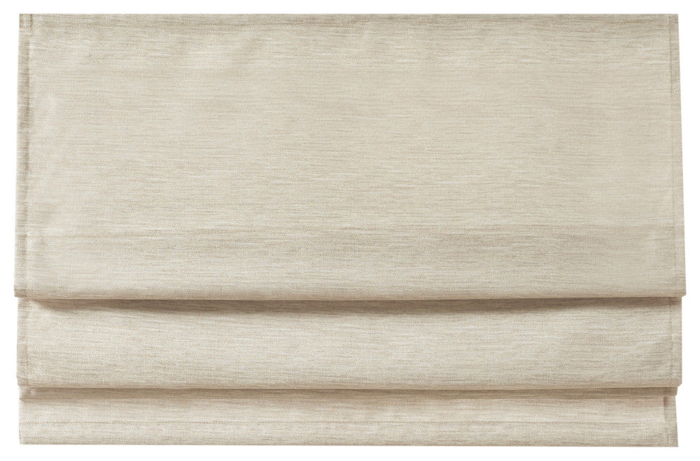 Madison Park Como Faux Silk Cordless Roman Shade, Ivory, 35 X 64"
