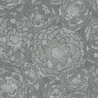 Gray Zen Dahlia Peel & Stick Wallpaper