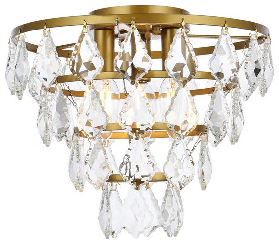 Evan 12" Flush Mount, Brass