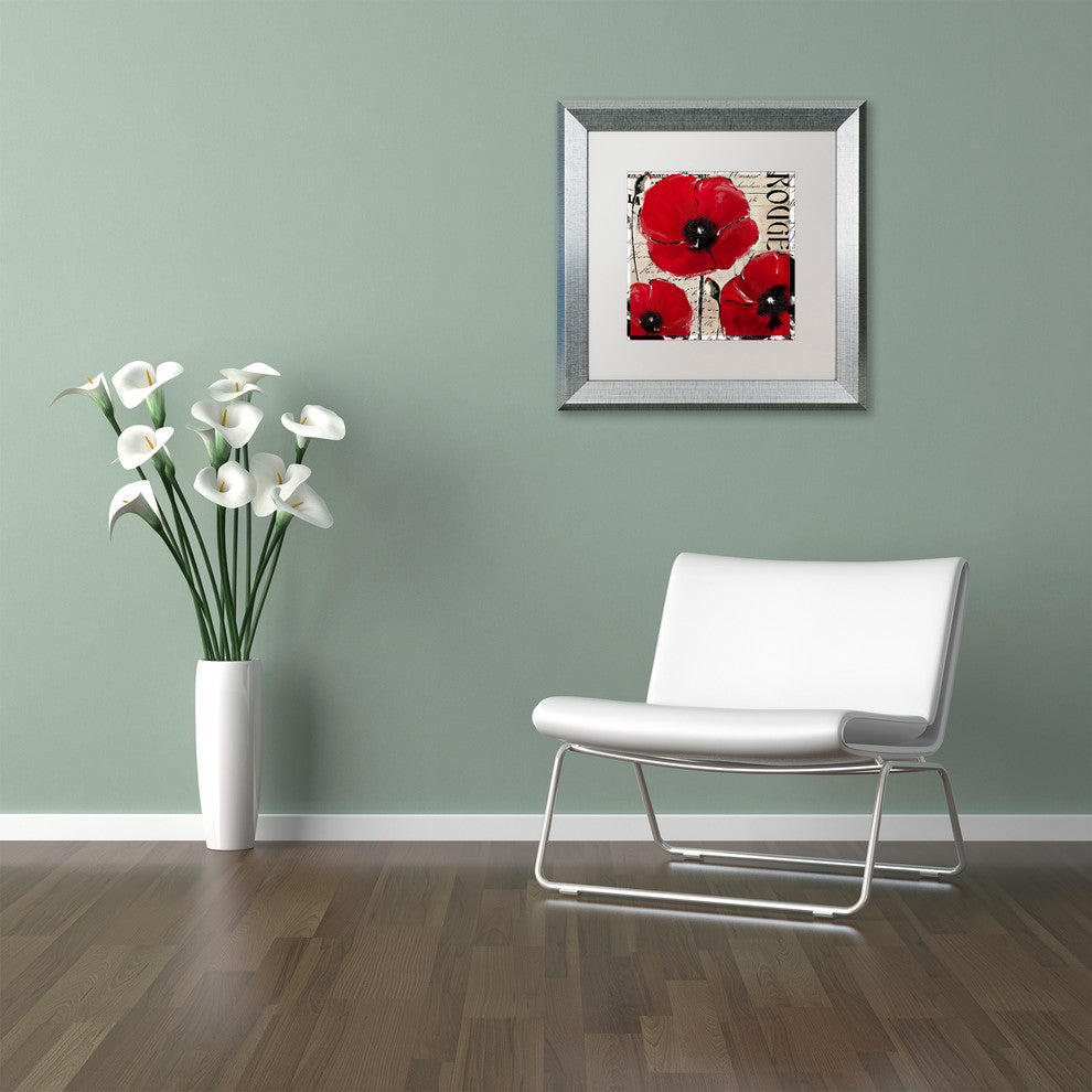 Color Bakery 'Rouge Two' Art, Silver Frame, White Matte, 11"x11"