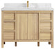Elizabeth Oak 48" Single Sink Vanity, White 2" Calacatta Nuvo