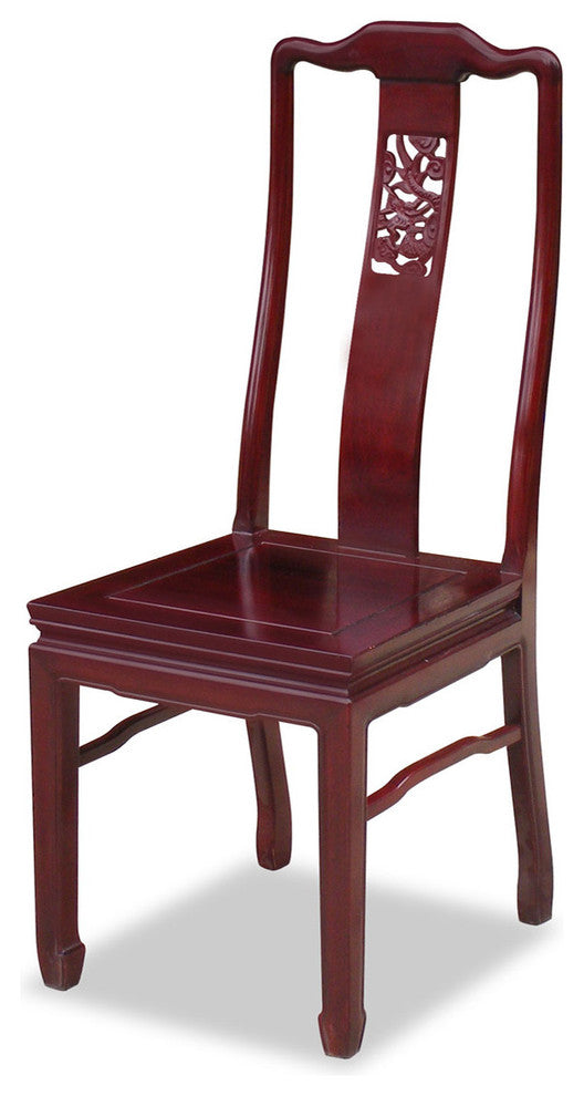 48" Rosewood Dragon Design Round Dining Table With 6 Chairs