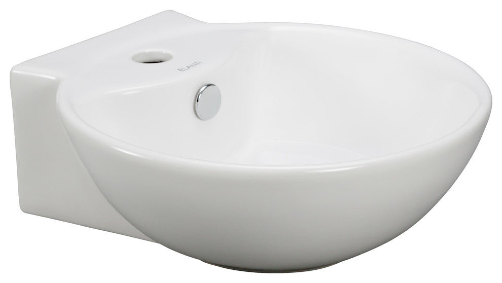 Porcelain White Wall-Mounted Deep Bowl Sink
