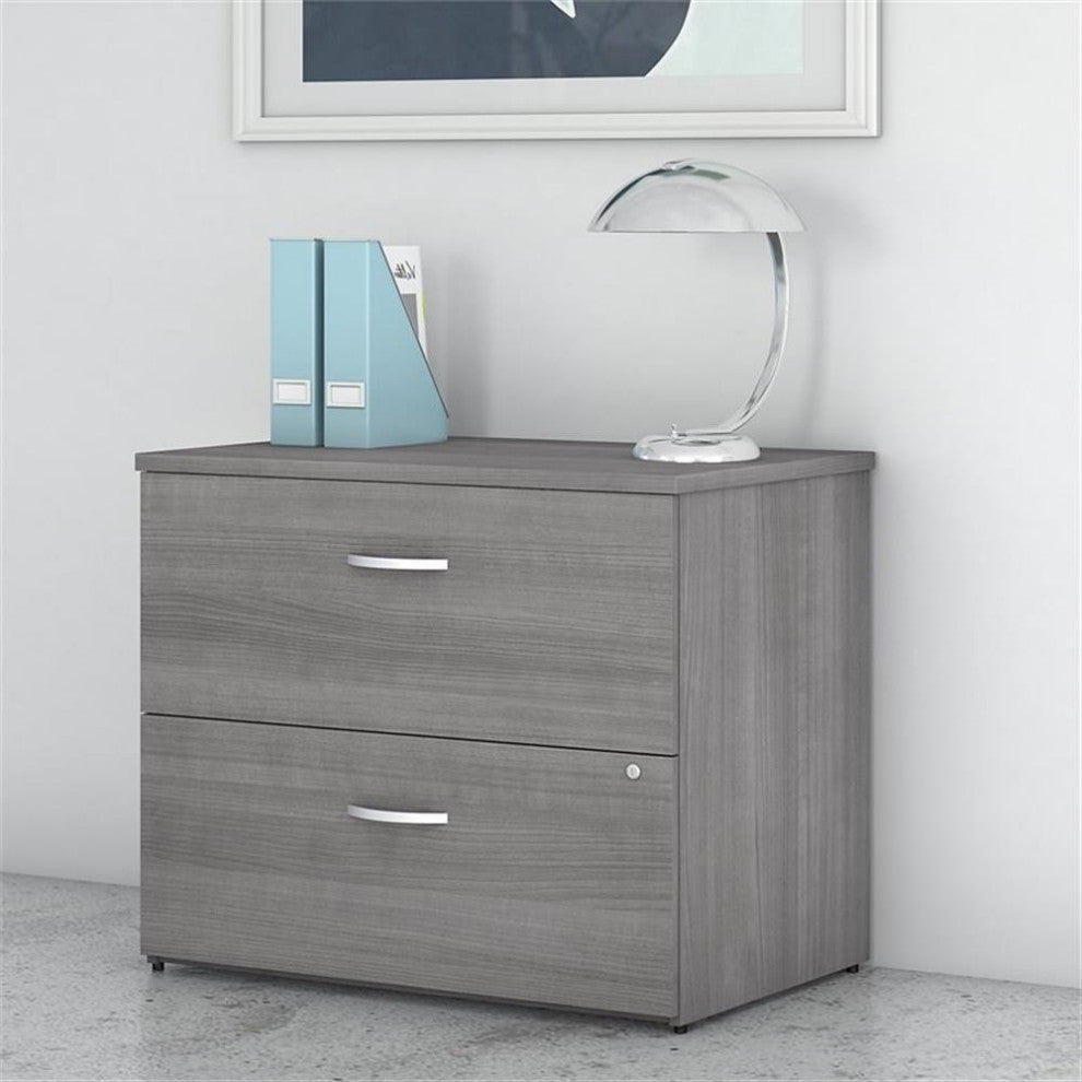 Studio C 2 Drawer Lateral File Cabinet in Platinum Gray - Engineered Wood