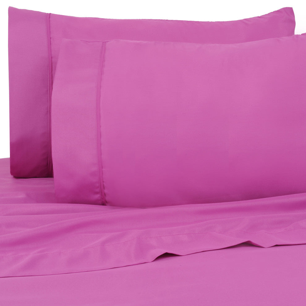 Premier Colorful Bright 4 Piece Microfiber Sheet Set, Hot Purple, Full