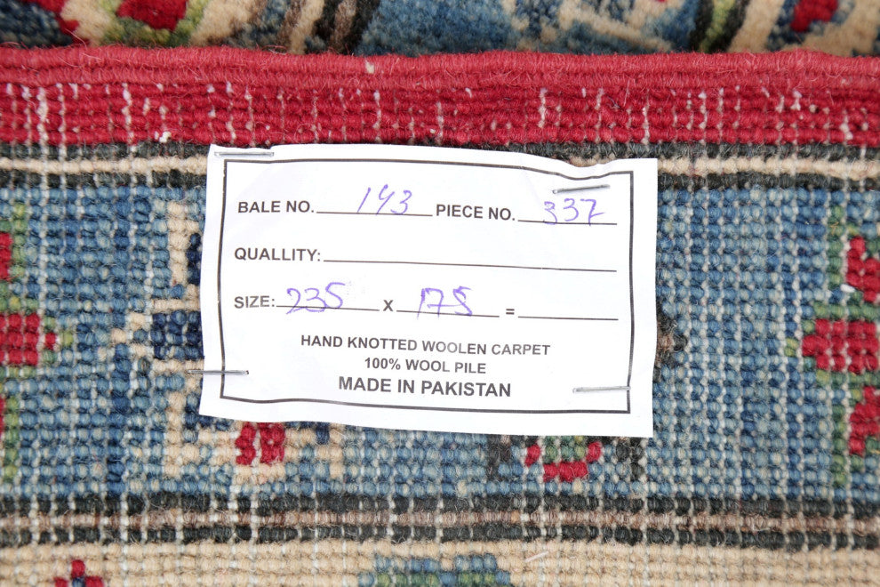 Kazak Carpet Handmade Oriental Traditional Pakistani Area Rug, Red, 7'9"x5'9