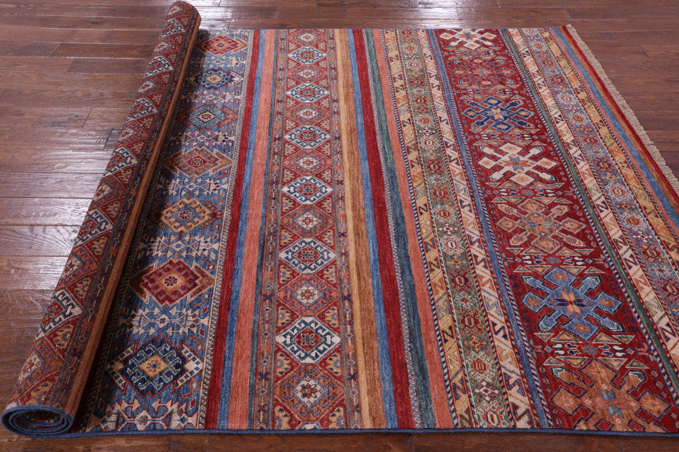 Hand Knotted Tribal Khorjin Wool Rug 6' 5" X 9' 10" Q7688