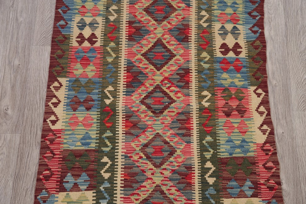 Kilim Turkish Flat-Woven Oriental Southwestern Traditional Area Rug, 4'1"X2'10"