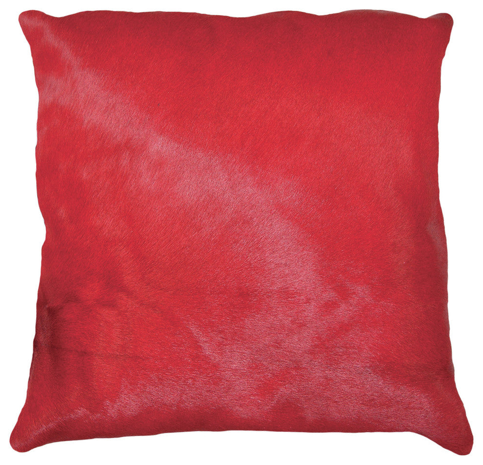 18"x18" Torino Cowhide Pillow, Firecracker