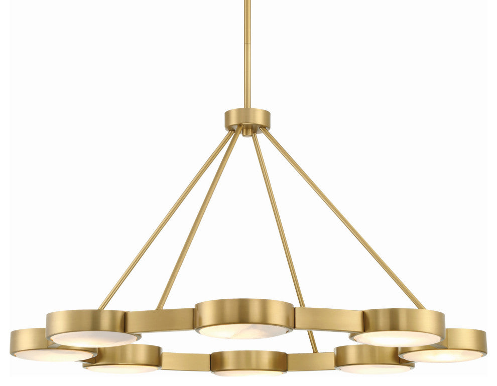Crystorama Lighting Group ORS-738-ST Orson 8 Light 39"W Abstract - Modern Gold