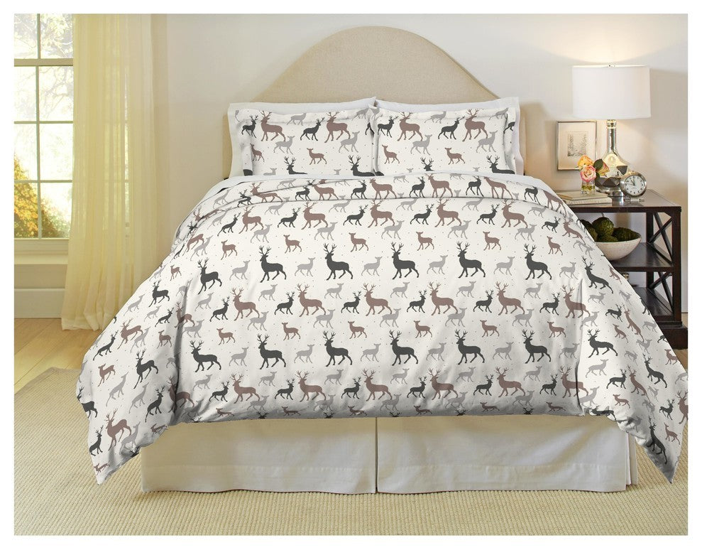 Pointehaven 170 GSM Duvet Set, Autumn Deer, Twin /Twin Xl
