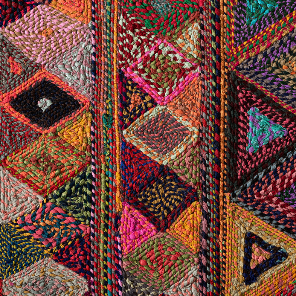 Bagleys Modern Multi-Colored Handwoven Fabric Area Rug