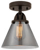 Large Cone Semi-Flush Mount, Oil Rubbed Bronze, Plated Smoke, Plated Smoke