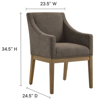 Alton Fabric Upholstered Dining Armchair, Mocha Natural