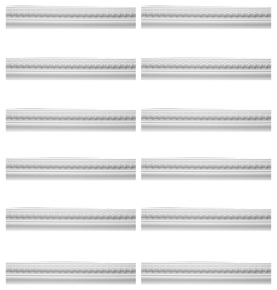 Cornice White Urethane Jefferson Ornate Design 12 Pieces Totaling 1137" Length