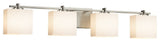 Fusion Era 4-Light Bath Bar, Rectangle, Nickel, Opal, LED