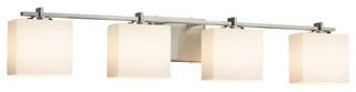 Fusion Era 4-Light Bath Bar, Rectangle, Nickel, Opal, LED