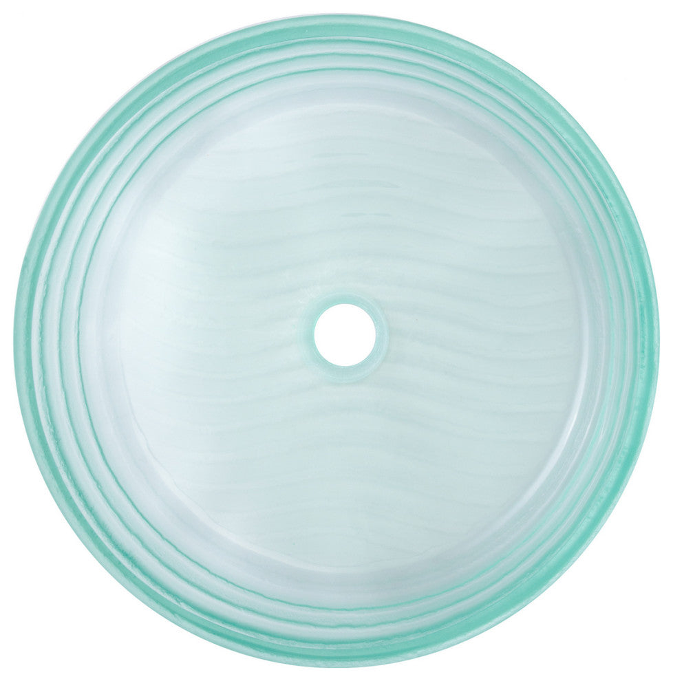 Eden Bath EB_GS52 Clear Round Flat Bottom Embossed Glass Vessel Sink