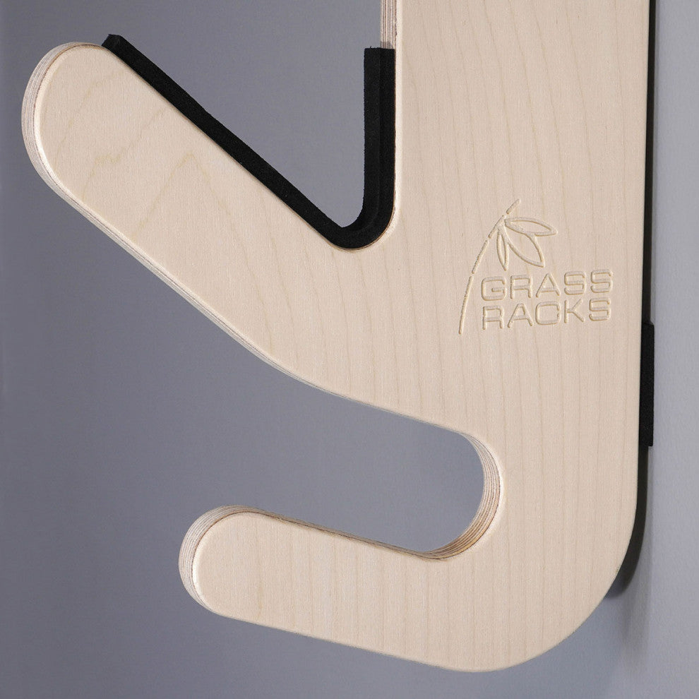 Ski Rack - The Hallsteiner Series Horizontal Ski Wall Mount, Birch, Quad