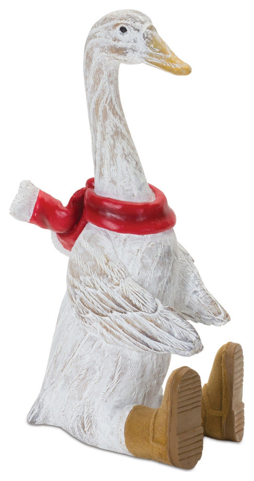 Winter Goose Figurine With Boots, Set of 2