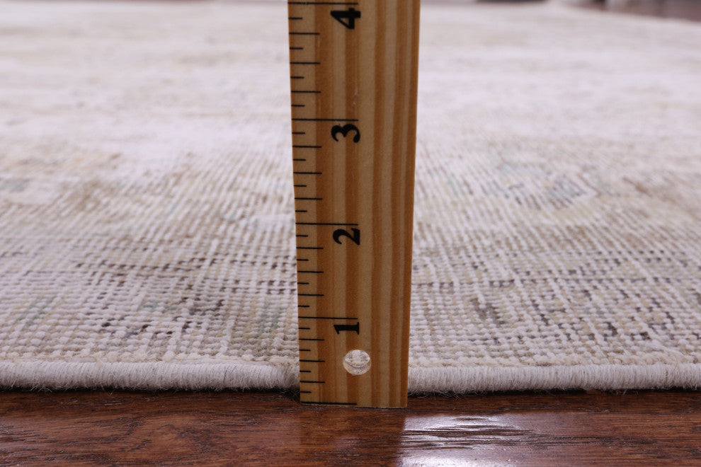 9' 9" X 12' 1" Handmade Persian Vintage White Wash Area Rug Q4636