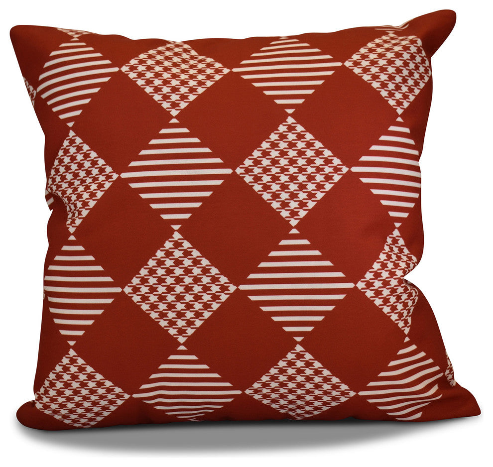 Check It Twice Pillow, Red, 16"x16"