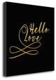 "Hello Love Gold" By Tara Moss,Ready to Hang Giclee Print on Gallery Wrap Canvas