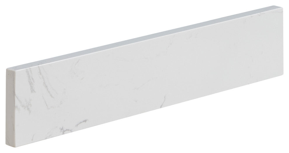 Engineered Stone Vanity Sidesplash, Aosta White