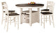 Rustic Farmhouse Five Piece Reclaimed Solid Wood Counter Height Round Dining...