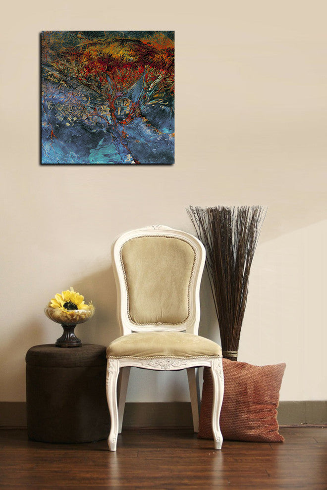 Epic Graffiti "Earth As Art: Cubism Landsat Style" Giclee Canvas Art, 18"x18"