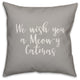 We Wish You A Meowy Catmas, Gray 18x18 Throw Pillow