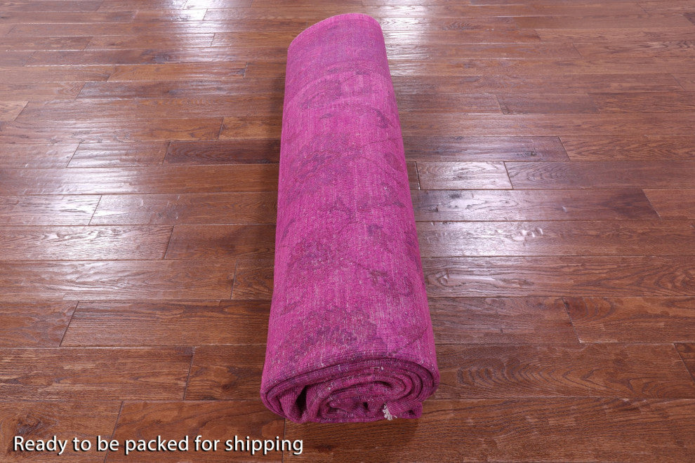 9' 1" X 11' 7" Overdyed Full Pile Handmade Wool Rug - Q12857