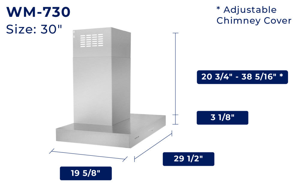 Hauslane | Contemporary 30"? WM-730 Wall Mount Range Hood