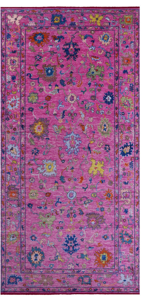 Turkish Oushak Hand-Knotted Wool Rug 8' 11" X 19' 0" - Q13572