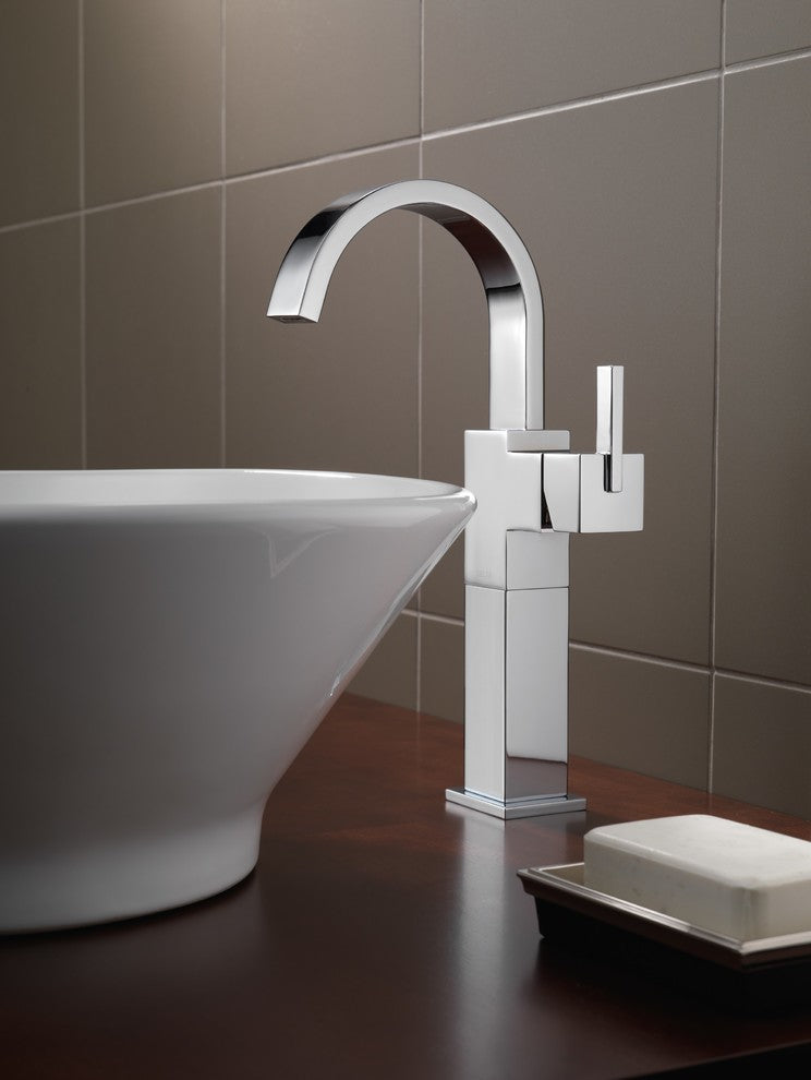 Delta Vero Single Handle Vessel Bathroom Faucet, Chrome, 753LF