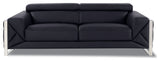 Trento Genuine Italian Leather Modern Sofa Black
