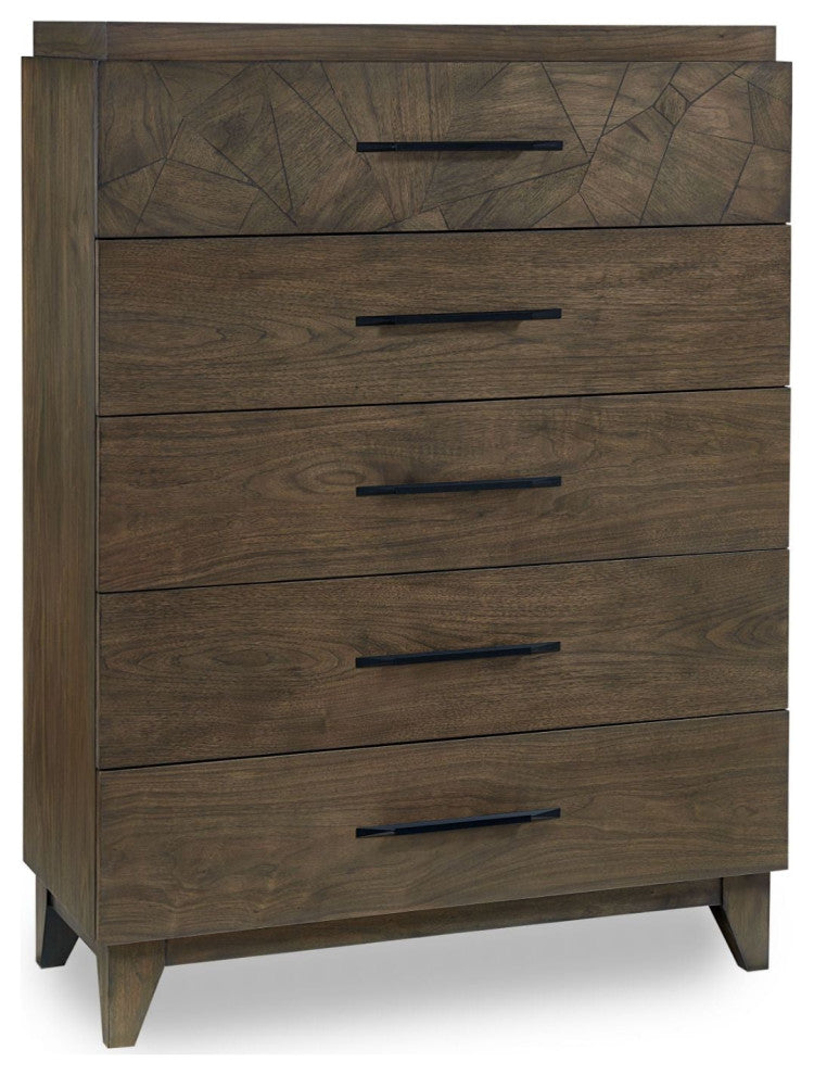 Modus Broderick Five-drawer Chest in Wild Oats Brown