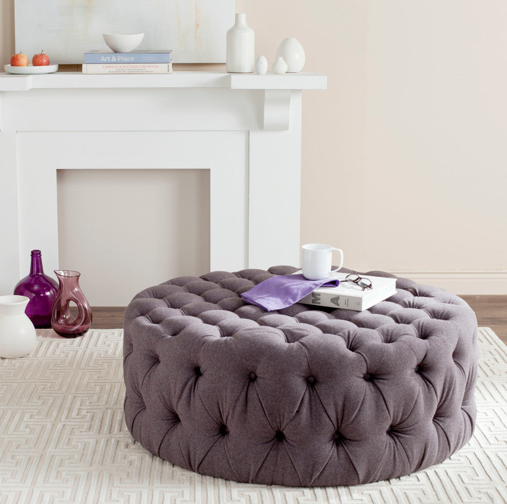 Safavieh Charlene Tufted Ottoman, Gray