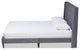Violeta Modern Velvet Upholstered Platform Bed, Gray/Dark Brown, Queen