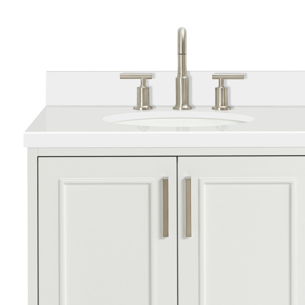 Ariel Stafford 43" Single Left Offset Oval Sink Bathroom Vanity
