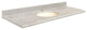Quartz 61"x22" Vanity Top, Single Faucet Hole, Portage Pass, Biscuit Bowl