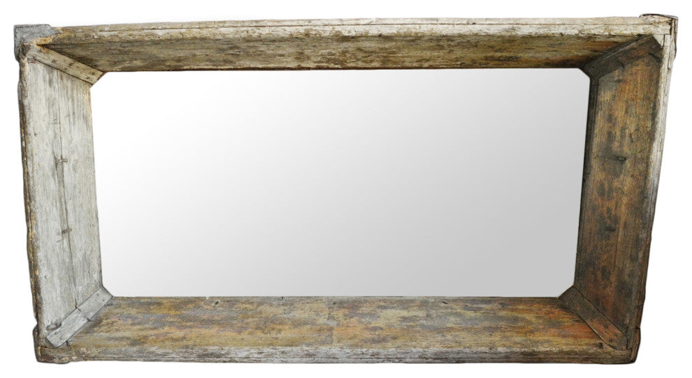 Vintage Wood Trough Mirror