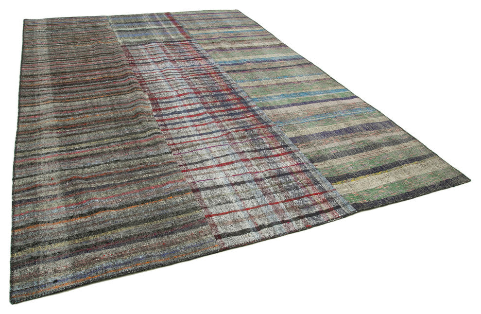 Rug N Carpet - Handmade Oriental 8' 2'' x 11' 10'' Rustic Patchwork Kilim Rug