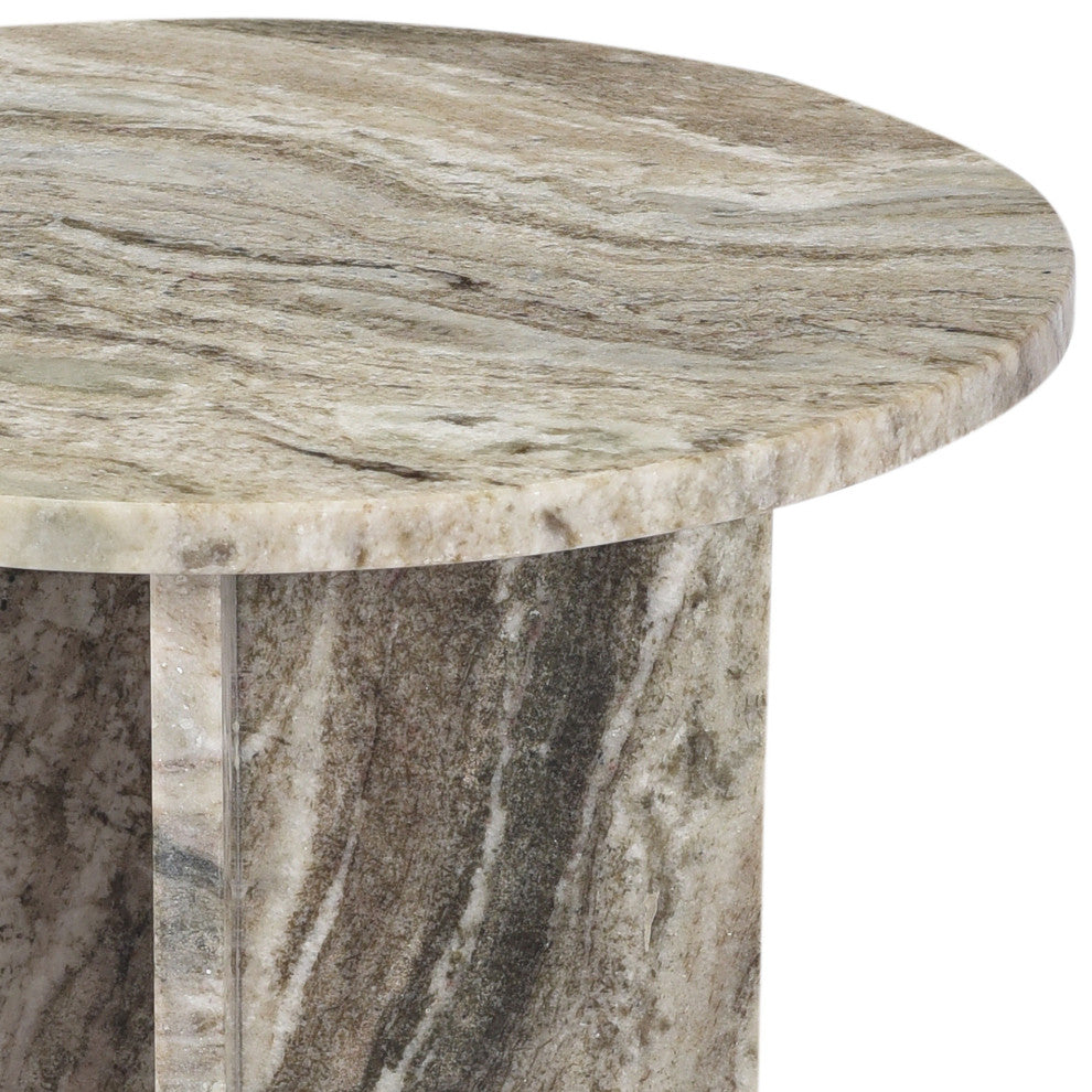 Piper Side Table, Gray and White