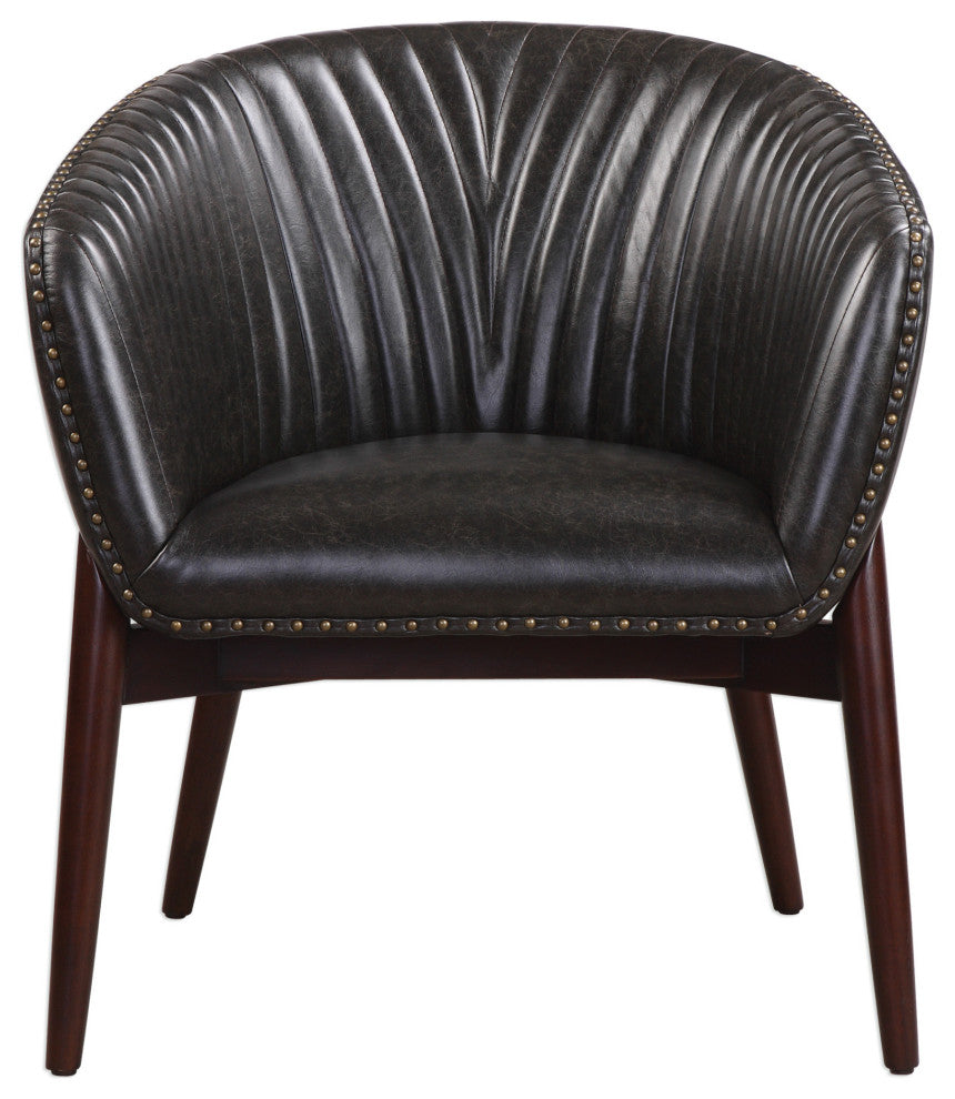 Uttermost 23380 Anders 27 1/2"W Wood Frame Accent Chair - Onyx