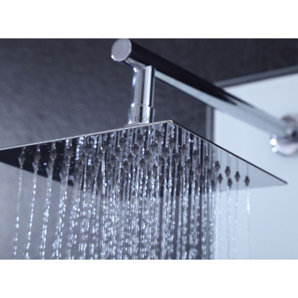 Luxier 51" 6-Jet Shower Panel With Rainfall Shower Head Hand Shower, White
