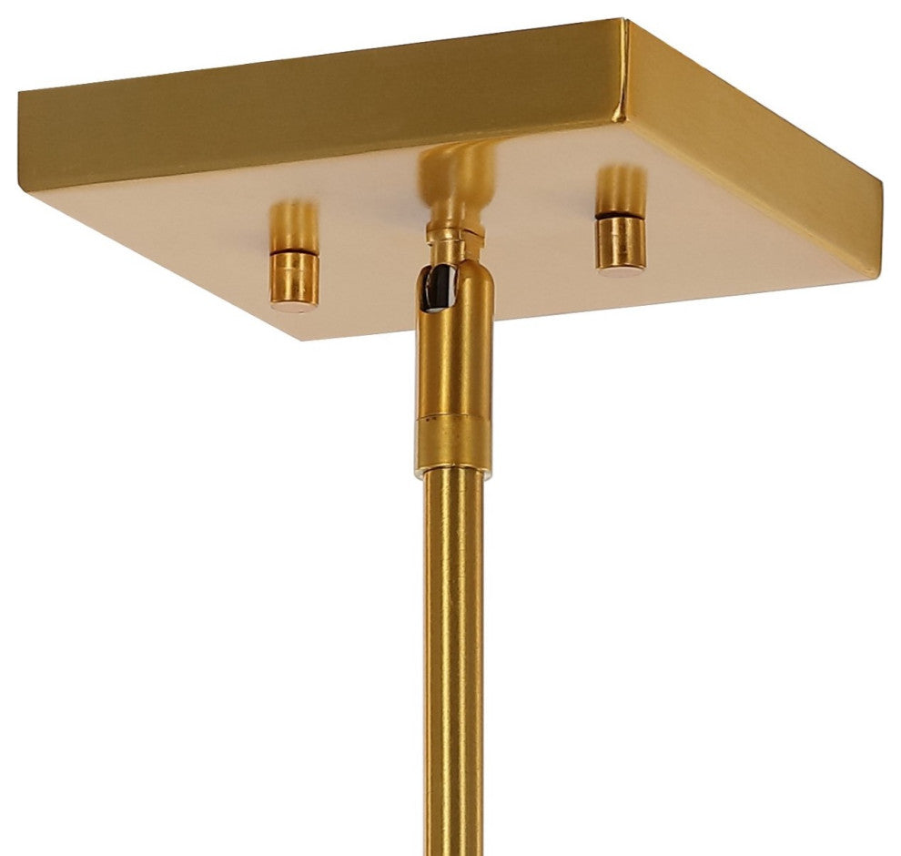 Girard 9.25" 1-Light Farmhouse Industrial Iron LED Pendant, Black/Brass Gold
